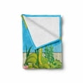 thumbnail image 2 of Caterpillar Soft Flannel Fleece Blanket, Caterpillars in the Backyard Cartoon Style Illustration with Flowers and Fence, Cozy Plush for Indoor and Outdoor Use, 50" x 60", Multicolor, by Ambesonne, 2 of 6