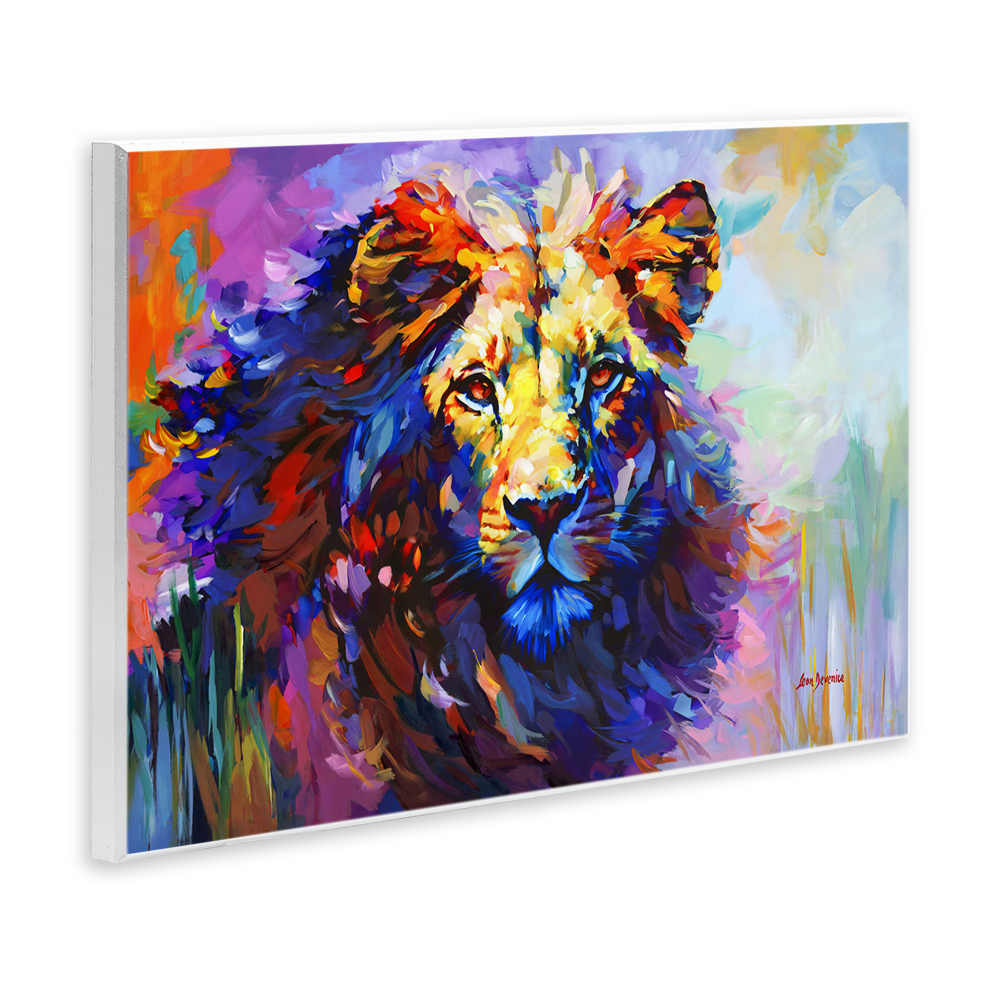 Stupell Industries Paint Strokes Lion Animals & Insects Painting Unframed Art Print Wall Art, 19 x 13