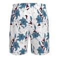 thumbnail image 6 of Kdxio Lilies Flowers Pattern Mens Casual Shorts - Drawstring Summer Beach Sports Shorts for Men, 6 of 9