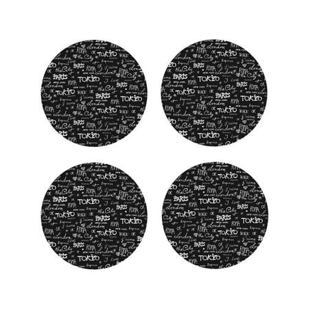 

Tideii Travel The World for Leather Coasters 4 Pieces Anti-fouling and Anti-scalding Decorative Coasters Suitable for Restaurants Kitchens Coffee Shops-Round Shape