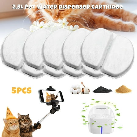 MDHAND 5PCS Security Pet Water Fountain Filters,Cat and Dog Water Fountain Filter Replacement,3.93*2.95in