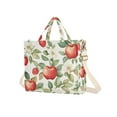thumbnail image 7 of FORMRS Womens Corduroy Tote Bag Crossbody Shoulder Handbag with Pocket, Beige Apple Pattern, 7 of 7