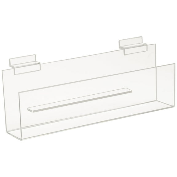 Clear Acrylic 12 in. L x 2 in. D Greeting Card Shelf with Lip for Slatwall (Pack of 12)