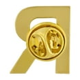 thumbnail image 3 of PinMart's Gold Plated Alphabet Letter R Lapel Pin, 3 of 3