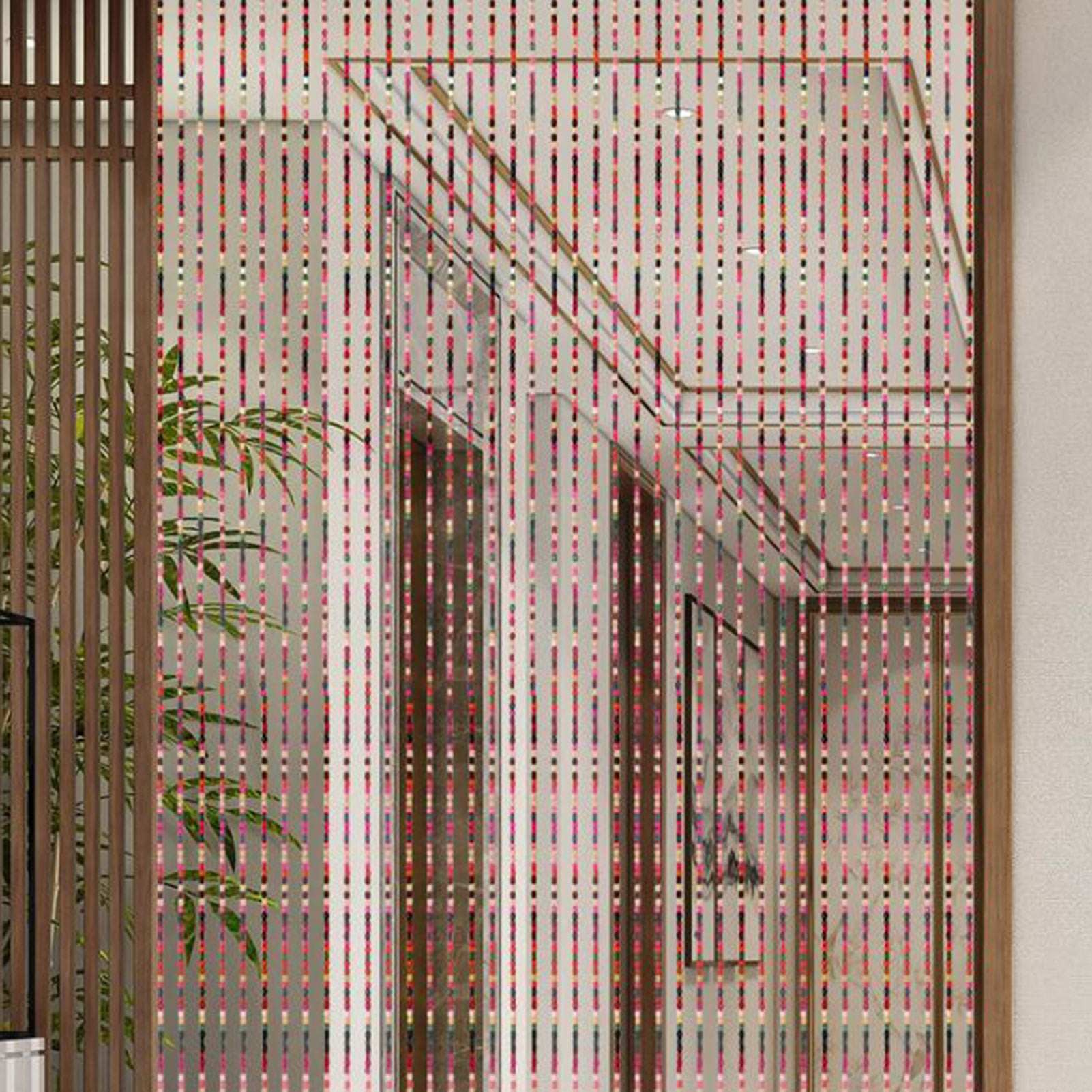Wood Beaded Curtains,Divider Strip Tassel Beads Curtain,Hanging Room Divider Beads Decorations Panels for Doorway Window Living Room Bedroom Decor