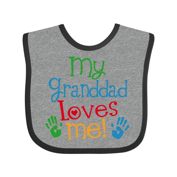 Inktastic My Granddad Loves Me Boys or Girls Baby Bib