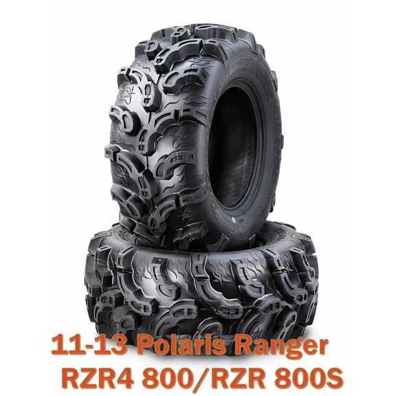 11-13 Polaris Ranger RZR4 800/RZR 800S ATV Front Tire Set 27x9-12 Super Lug Mud