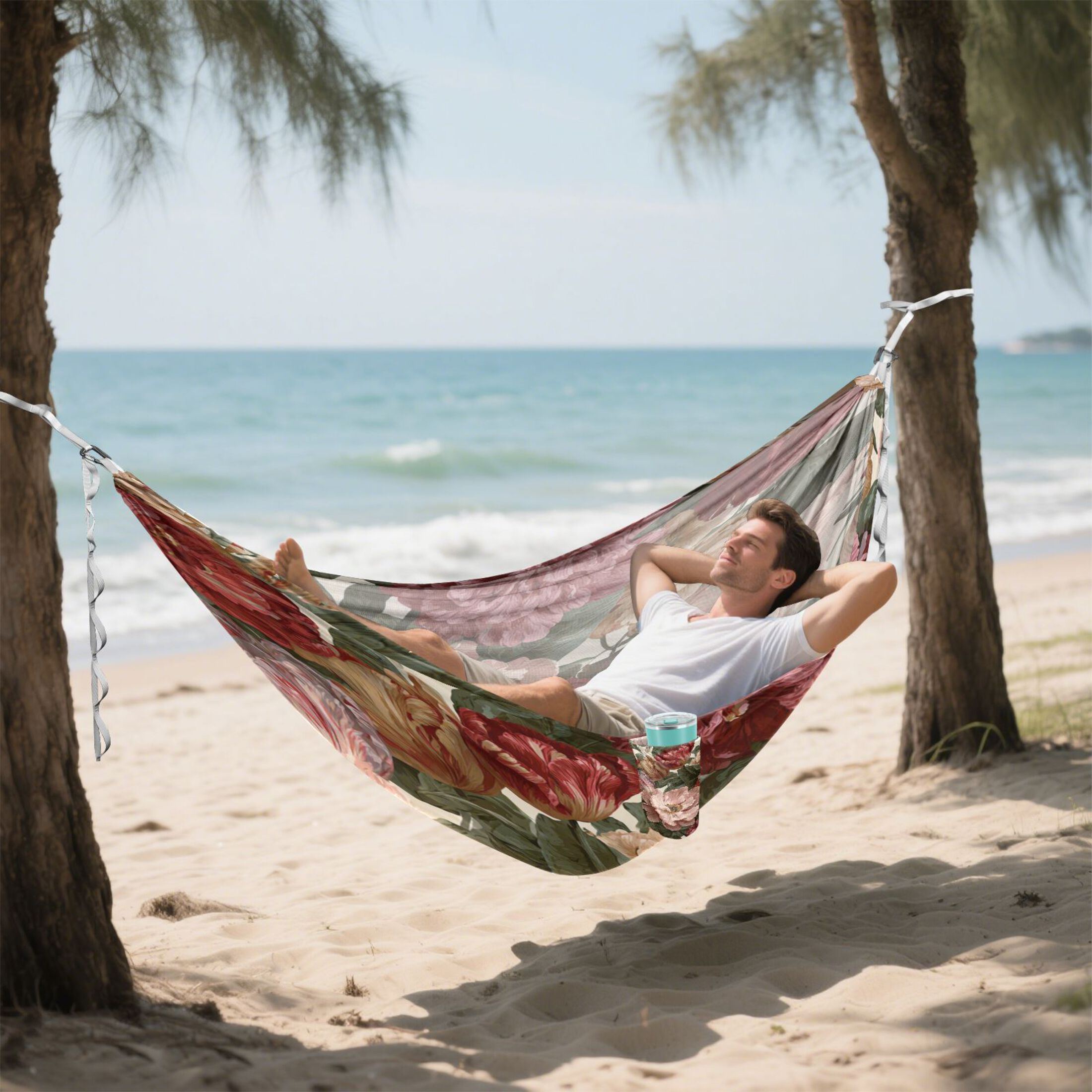 Hammock Camping Hammock Nylon Portable Hammock Travel Camping Hammock Retro Flowers