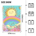thumbnail image 2 of FORMRS 1-Subject Spiral Notebook 8" x 5" College Ruled 60 Refillable Sheet A5 Hard Cover, 2 Pack, Retro Blue Rainbow, 2 of 7