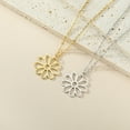 thumbnail image 4 of Hollow out daisy pendant necklace 14K Yellow Gold women's romantic Kpop fashionable flower pendant necklace couple jewelry gift, 4 of 7