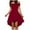 Wine, variant on IROINNID Mid Calf Dresses For Women Loose Off-The-Shoulder Solid Short Sleeve Elegant Dress Summer