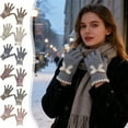 thumbnail image 1 of Guantes de invierno con pantalla táctil para mujer - Hilo acrílico tejido, cálido y transpirable, 6 colores, 4,72x9,06 pulgadas, 1 of 7