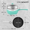 thumbnail image 2 of Audecook Hot Pot Electric, 1.7L Mini Electric Skillet Portable Nonstick Saut&eacute; Pan with Power Adjustment, Ramen Cooker Travel Multicooker for S, 2 of 7
