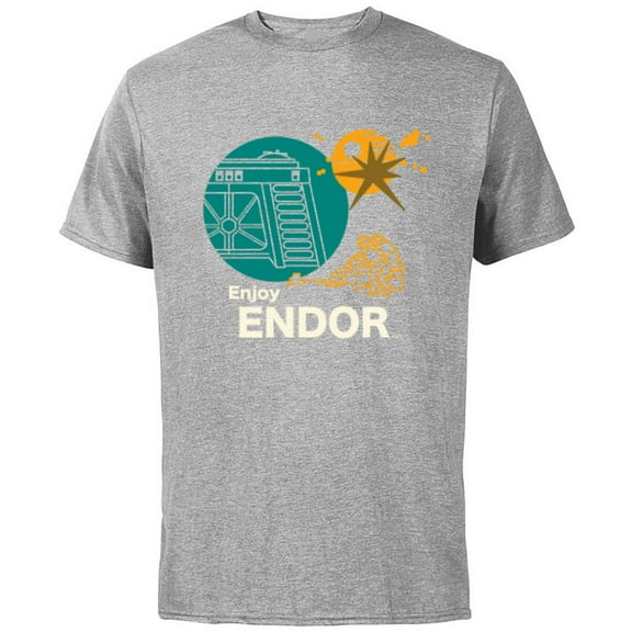 Star Wars Return of the Jedi Enjoy Endor - Short Sleeve Cotton T-Shirt for Adults - Customized-Athletic Heather