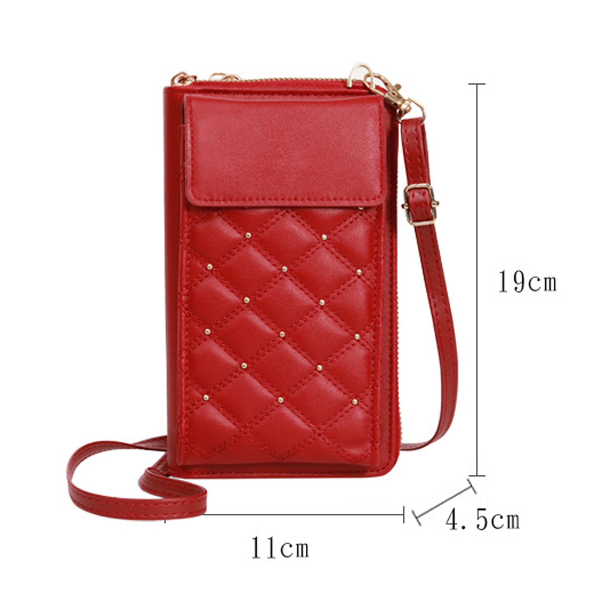 Women's PU Crossbody Bags Phone Wallet Shoulder Bag Ladies Purse Handbag,Pink  