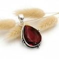 thumbnail image 3 of SATYAVIE JEWELLERY 925 Sterling Silver Garnet Gemstone Pendant – Handmade Sterling Silver Pendant for Women – Vintage Style Jewelry, 3 of 5