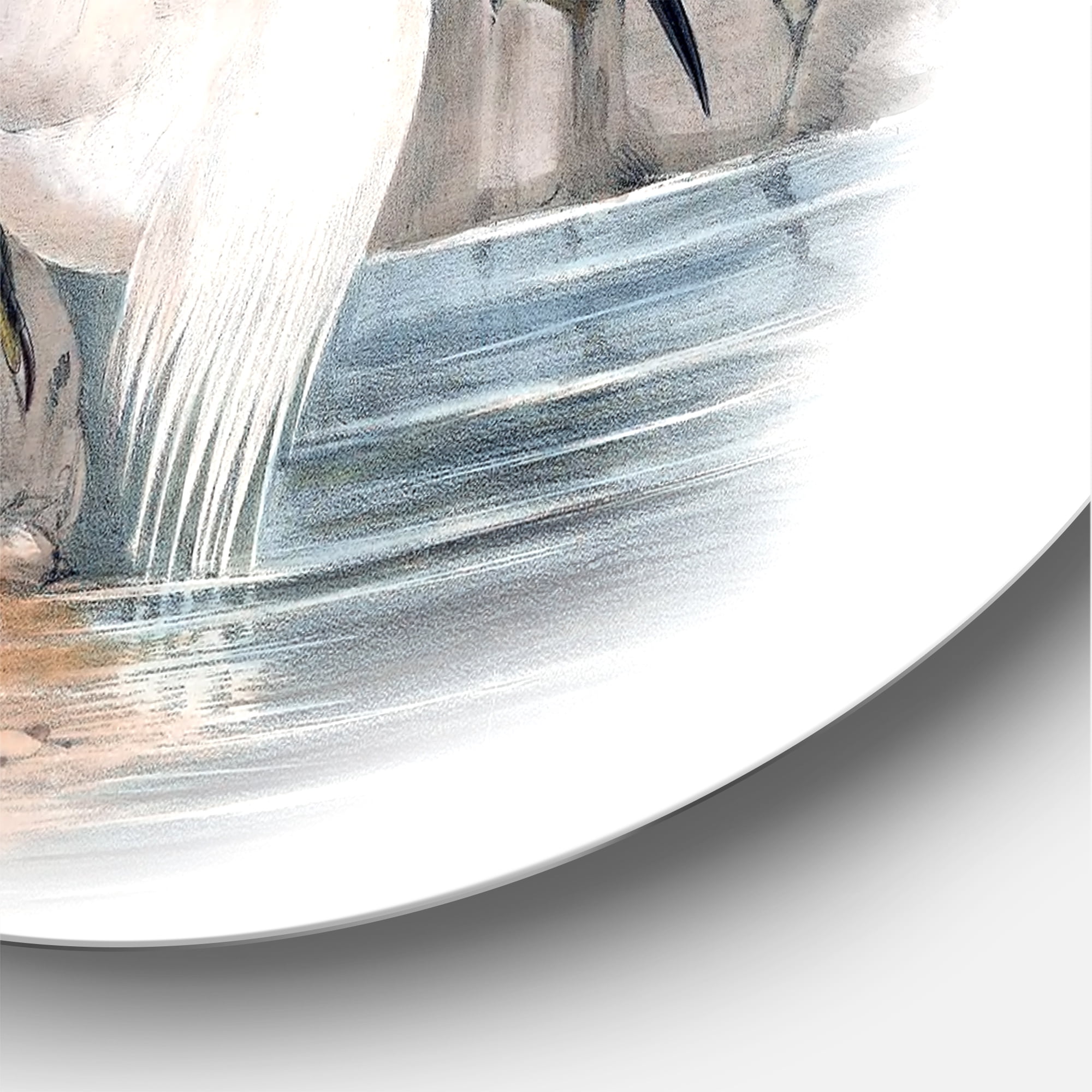 Designart 'Ancient Bird Life I' Traditional Circle Metal Wall Art 11x11 - Disc of 11