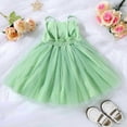 thumbnail image 4 of Felwors Bambin Été Robe Filles Bretelles Fleur Perle Maille Robe Princesse Robe Outwear Mode, 4 of 4
