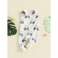 thumbnail image 6 of Aojekbee Baby Boys Romper Overalls Casual Summer Dinosaur/Truck Print Sleeveless Jumpsuit for Newborn Toddler Cute Clothes, 6 of 10