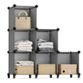 thumbnail image 2 of DIY 6 Cube Storage Organizer Cubbie Storage Modular Bookshelf for Living Room Gray, 2 of 8