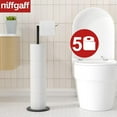 thumbnail image 3 of NIFFGAFF Toilet Paper Holder Stand Storage: Freestanding Stainless Steel Roll Holder with Reserve Function, Toilet Accessory Containers， Inverted L-shape, Black, 3 of 7