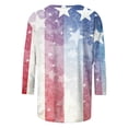 thumbnail image 4 of Gamivast American Flag T Shirts for Women Stripe Print Crew Neck Regular Fit Patriotic Tee Trendy Tops Vintage Graphic 3/4 Sleeve Casual Wear outfits, 4 of 5