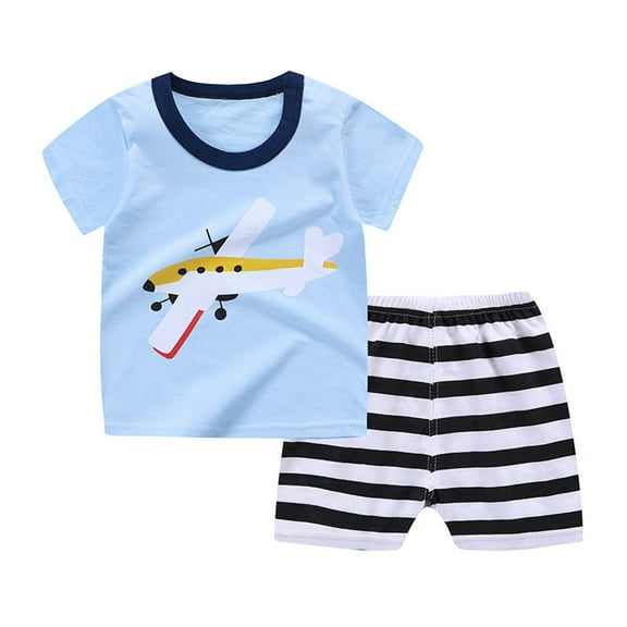 KDFJPTH Toddler Kid Boy Clothes Baby Girl OutfitsCottonPrinted TopCasual2PC Set 12-18 Months