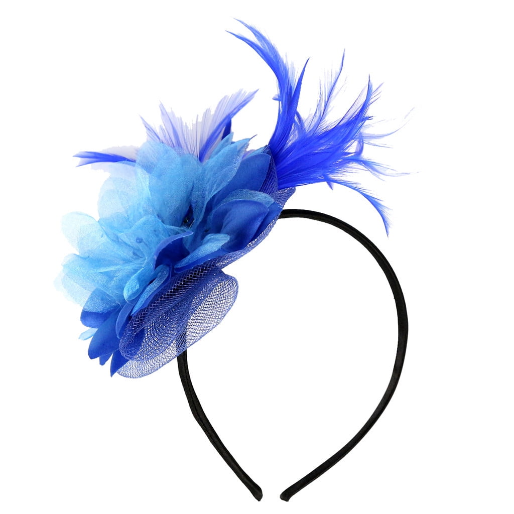 OUHO Fascinators Hat Flower Cocktail Tea Party Headwear Feather Derby Mini Top Hat Headband Clip for Girls and Women