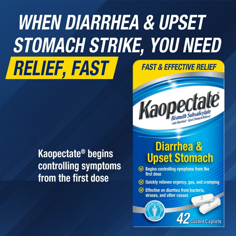 Kaopectate Multi Symptom Anti Diarrheal Upset Stomach Relief Caplets 42 Ct