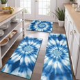 thumbnail image 2 of Blue White Tie Dye Spiral Pattern Kitchen Rugs Sets Of 3,Kitchen Runner Rugs Non Skid Washable,Decorative Kitchen Floor Mats for Kitchen,Sink,Laundry,17"x30"+ 17"x47" + 17"x59", 2 of 6