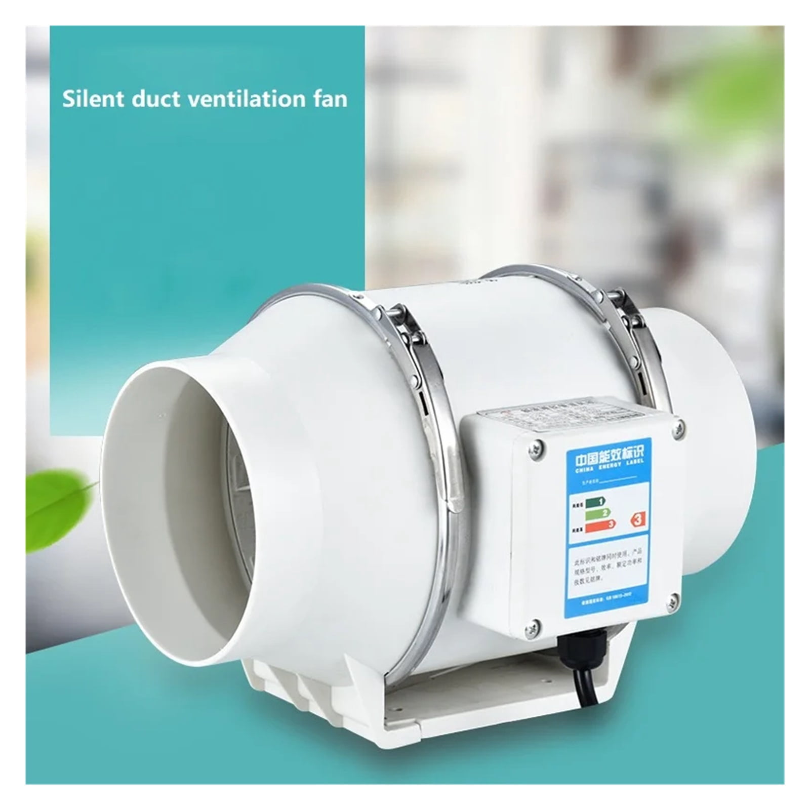 4inch Exhaust Fans Home Silent Inline Pipe Duct Fan Bathroom Extractor Ventilation Kitchen Toilet Wall Air Clean Ventilator ,Energy-Efficient