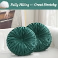 thumbnail image 7 of Round Velvet Decorative Pillow for Couch 15-Inch (Green), 7 of 7