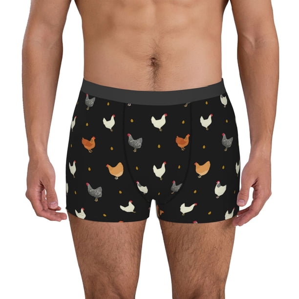 Fotbe Funny Chicken Calzoncillos Tipo Boxer con Bolsa de Soporte Total para Hombre, X-Temp Fresco, Transpirable y de Secado Rápido-Small