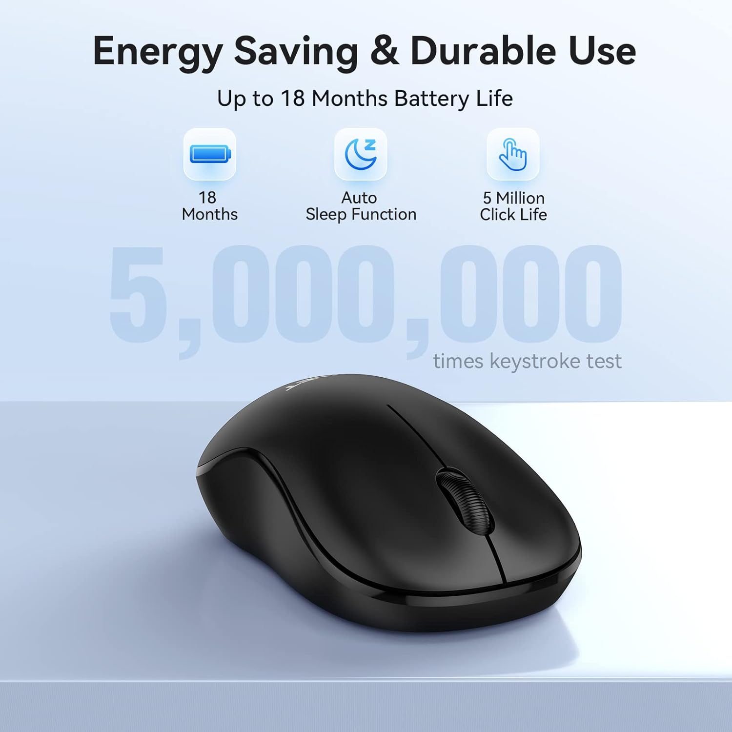 Tecknet Basic Wireless Silent Mouse, 2.4G Black photo 6