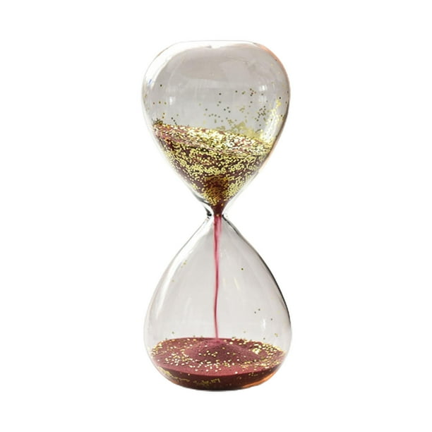 Temporizador de reloj de arena, temporizador de yoga, relojes de arena decorativos hechos a mano con lentejuelas para amigos Rojo