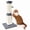 LightGrey, variant on PAWSCRAT 32 in Sisal Cat Scratching Post for Large Cats, Sturdy Wide Base for Furniture Protection, Light Gray