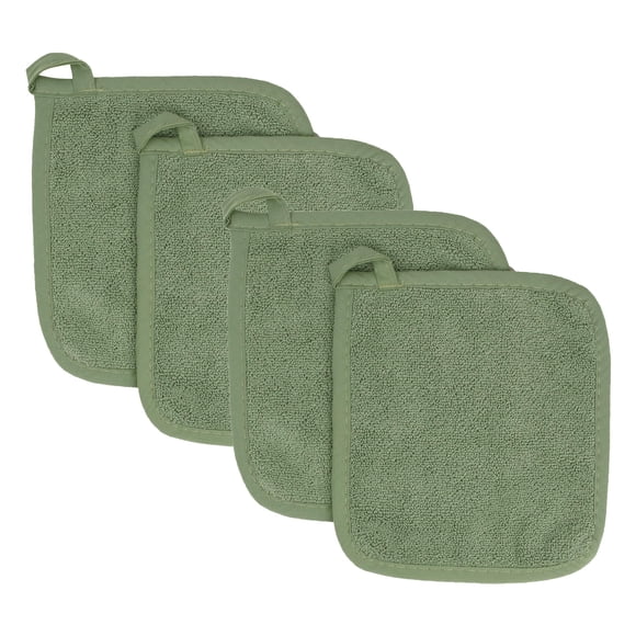 Set de soporte para ollas y almohadilla térmica Ritz Terry Cotton Juniper, paquete de 4