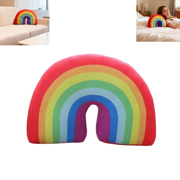 13.7 Inch Rainbow‑Shaped Plush Pillow, Curved Stuffed Cushion Toy, Fun Plush Toy for Bedroom Sofa Lounge Space