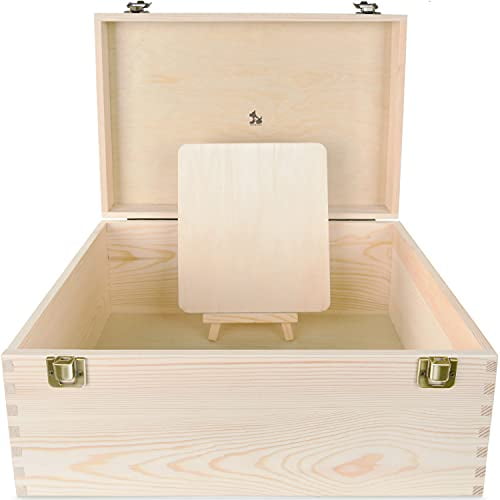 Pine Wood Box With Hinged Lid 12 9x9 9x6 8 In Unfinished Diy Hand Made Storage Thick Boxes For Crafts Wooden Keepsake Art Hobbies Jewelry Pine Wood Box With Hinged Lid 12 9x9, Unfinished Pine Storage Box