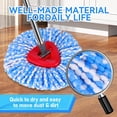thumbnail image 4 of 7 Pack Spin Mop Head for O-Ceda RinseClean 2 Tank System, 4 Triangle Microfiber Mop Replacement Refills, 2 Upgraded Scrub Brush & Base Head Deep Clean Mop Head for Home Office Bathroom, 4 of 4