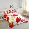 thumbnail image 3 of Erosebridal Cartoon Strawberry Bedding Twin Comforter Set,Kawaii Flower Down Comforter,Floral Decoration,Reversible,Lightweight,2-Piece, 3 of 8
