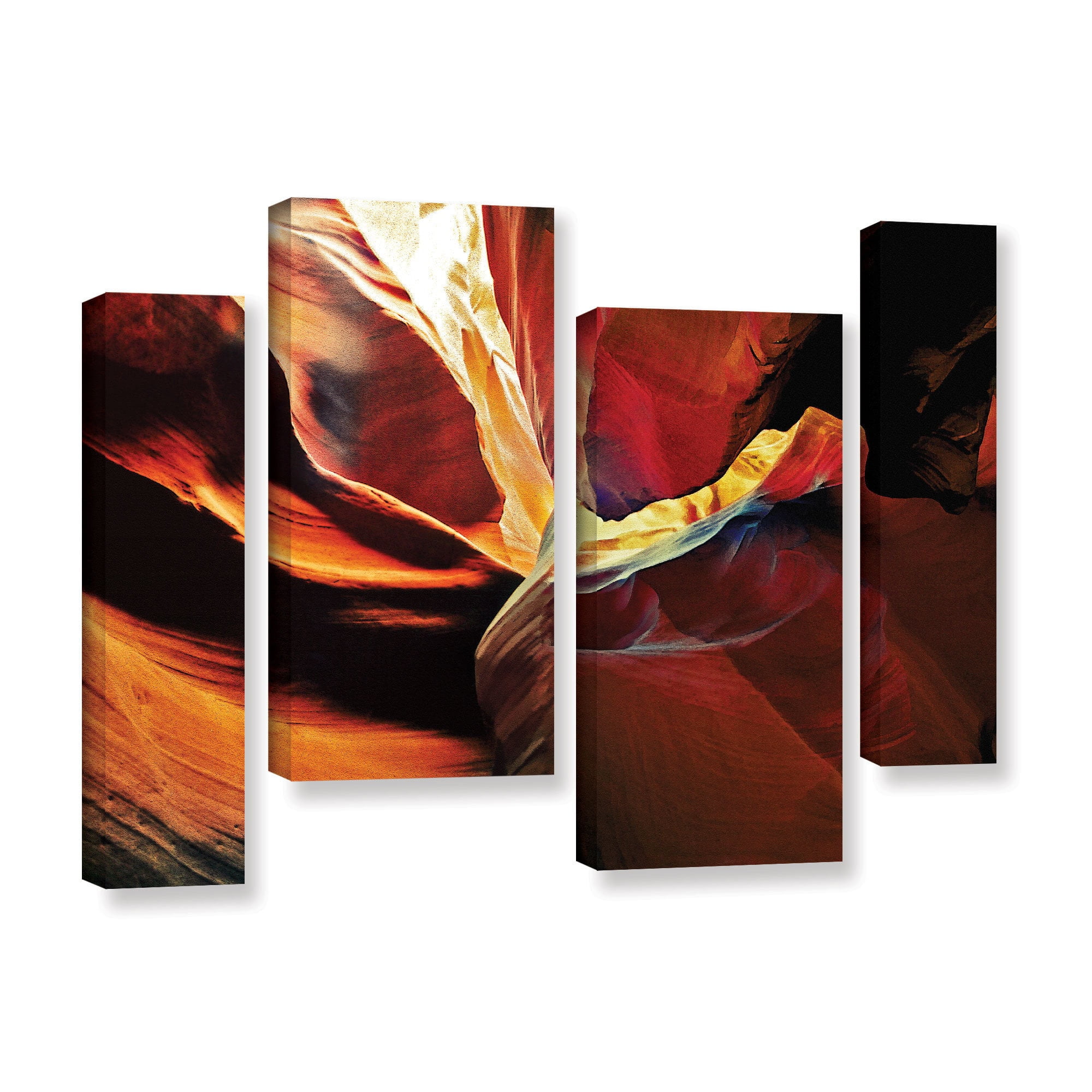 ArtWall Linda Parker "Slot Canyon Light From Above 2" 4-Piece Gallery-wrapped Canvas Staggered Set