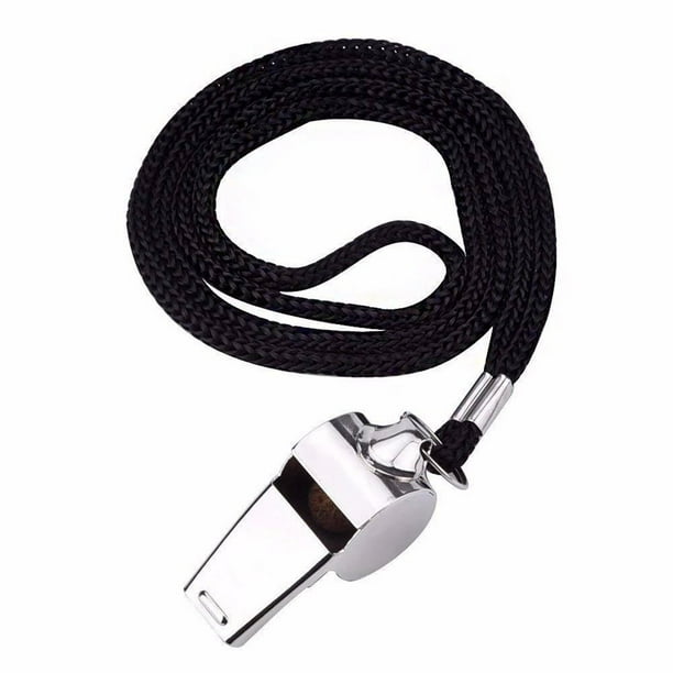 Silbatos de Árbitro Metálicos de Acero Inoxidable (Paquete de 3) con Cordones | Silbato Deportivo de Seguridad Duradero para Fútbol, Baloncesto, Fútbol Americano, Entrenamiento, Uso Escolar