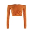 thumbnail image 5 of Seyurigaoka Women Sexy Off Shoulder T-Shirt Long Sleeves Ribbed Knit Blouse, 5 of 9