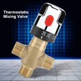 thumbnail image 2 of Mezclador termostático, válvula de control de temperatura de mezclador termostático de latón macizo de 3 vías para sistema de ducha, 2 of 5