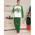 thumbnail image 1 of Conjunto de pijamas de algodón a cuadros para niños, ropa de casa de dibujos animados, trajes de Papá Noel de Navidad para niños pequeños y bebés, color verde, 1 of 3