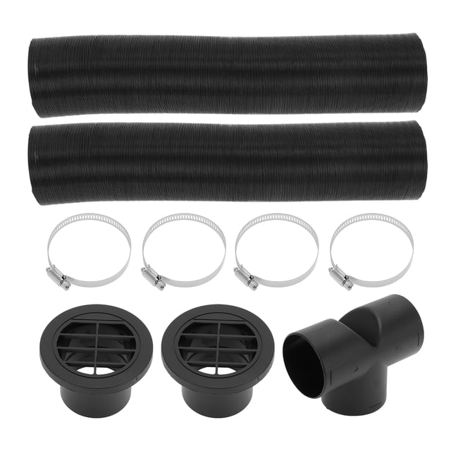 Kit de tubo de calefacción para automóviles y camiones, manguera de calefacción con cubierta de salida de aire, conector y abrazadera, 60 mm ID