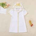 thumbnail image 2 of kpoplk Toddler Baby Boy girl Swim Cover Up Boy Girl Terry Cloth Hooded Zip-up Cover Ups for Swimwear Summer Beach(2-3 Years,Yellow), 2 of 6