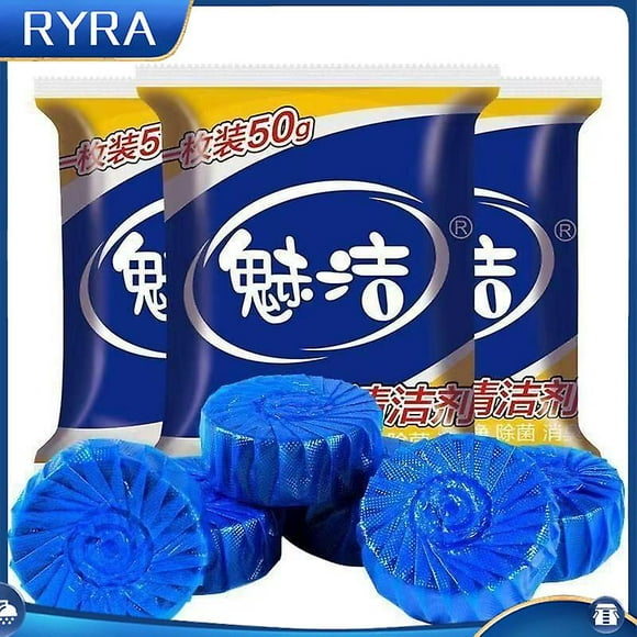 10 Bags Toilet Cleaner Deodorizer Blue Bubble Restroom WC Automatic Flushing Tablets Effective Long-term Cleaning Freshener