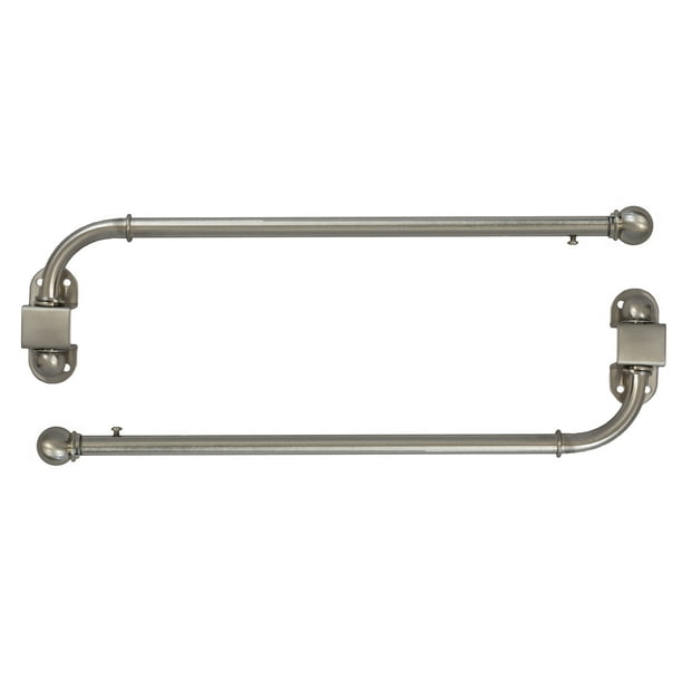 Urbanest 1/2” Adjustable Wall Mounted Swing Arm Rods 14"24", Brushed